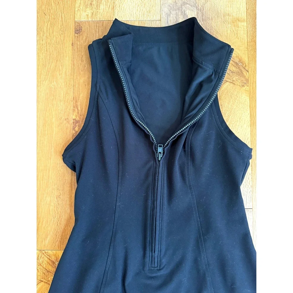 ALO Yoga W8253R Black Sleeveless Zip Back Fit Flare Dress Women's M
